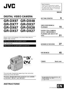 JVC GR DX 67 manual. Camera Instructions.